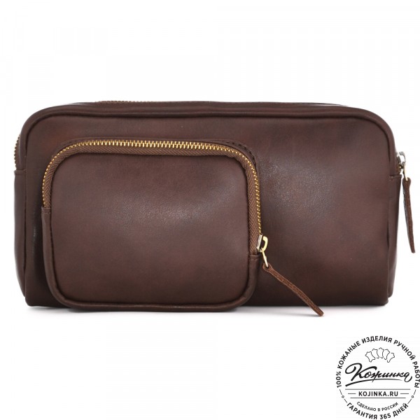 Мужская кожаная сумка "Серж" (коричневая). фото 1